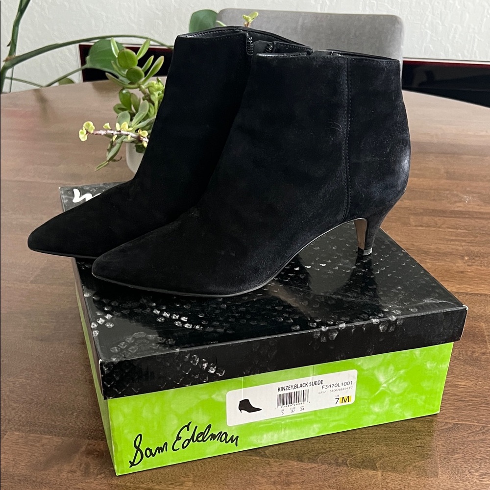 Sam Edelman Kinzey Black Suede Ankle Boots